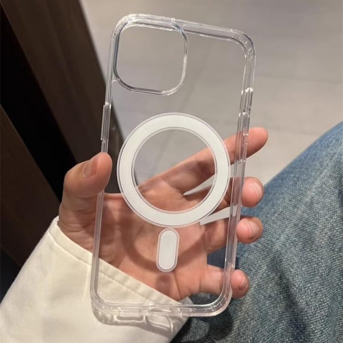 Fundas magnéticas transparentes para iPhone 11 Pro Max, de carga inalámbrica