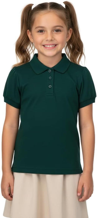 unik Uniform - Polo de Manga Corta para niña, Hunter Green