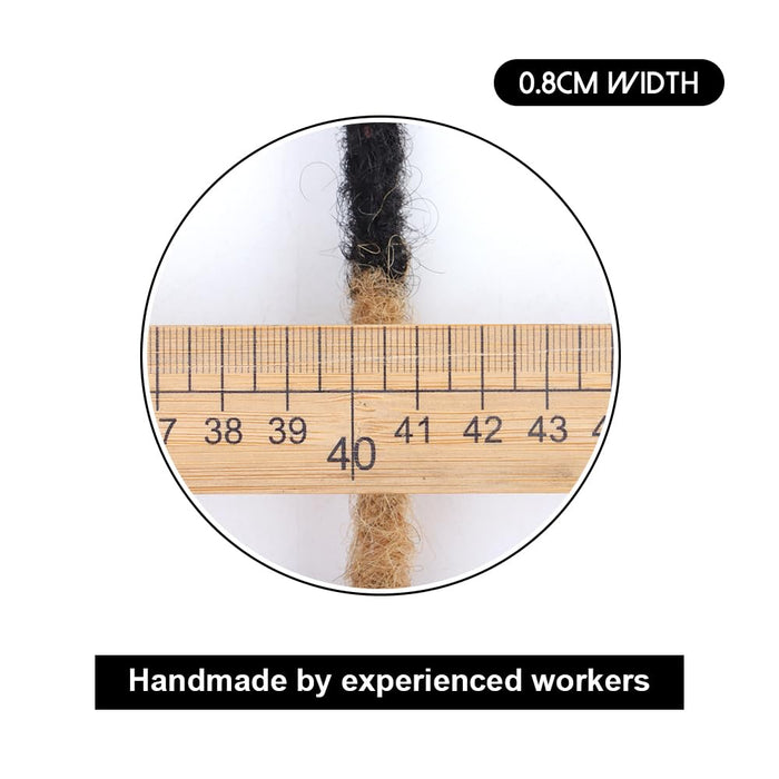 Extensiones de rastas de 8 pulgadas, 30 hebras de 0.8cm de ancho, 100% cabello humano