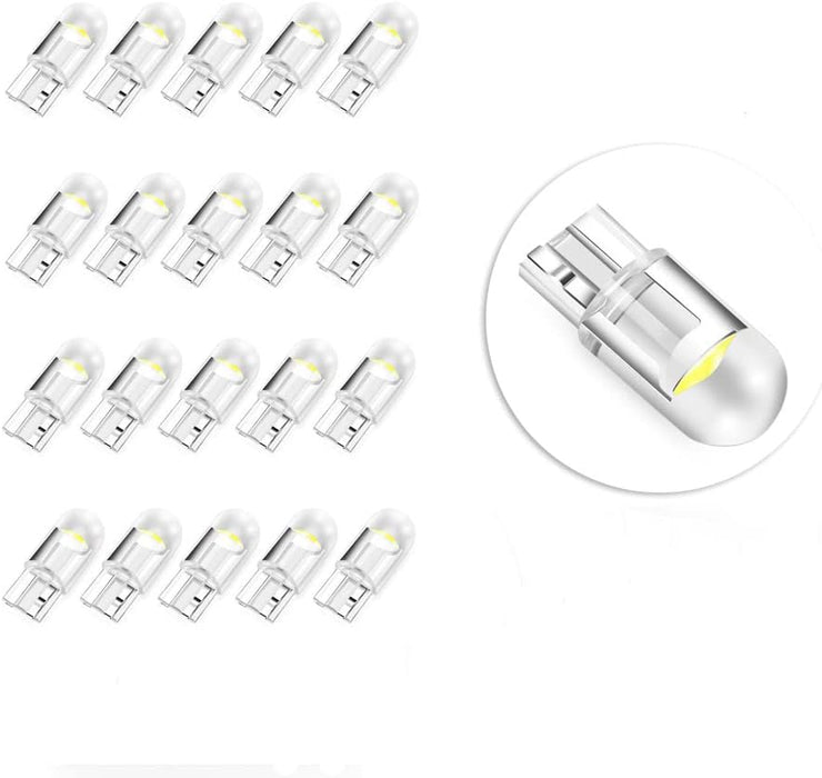 20 bombillas de cuña T10 para luces de marcador lateral de coche