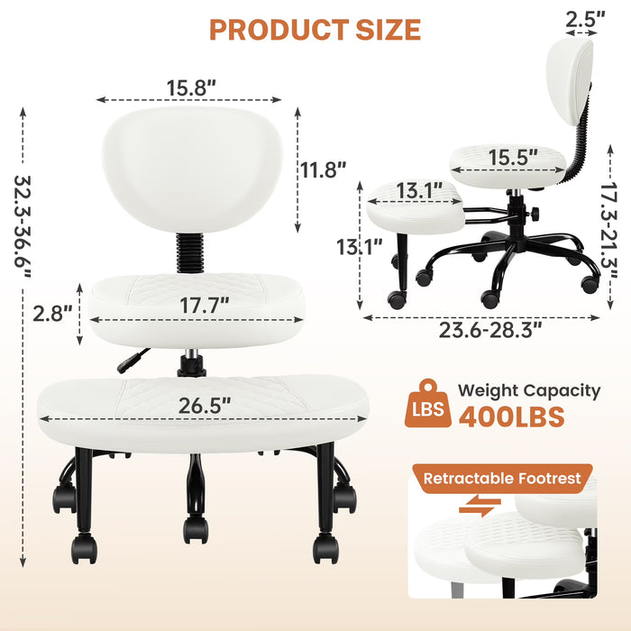 COOLHUT Silla de piernas cruzadas de oficina ergonómica
