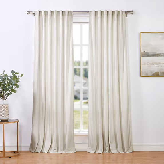 SUN+BLK Juego de cortinas de terciopelo 100% opacas en color Moonbean, juego de 2 paneles 52" x 84"