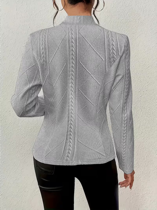 Abrigo casual de tela texturizada para mujer