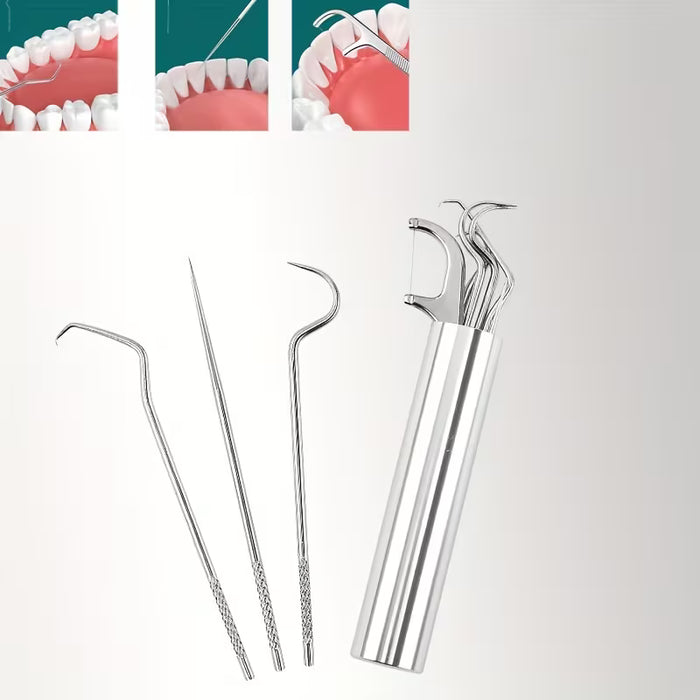 Juego de palillos de dientes de acero inoxidable, kit de palillos de bolsillo portátil