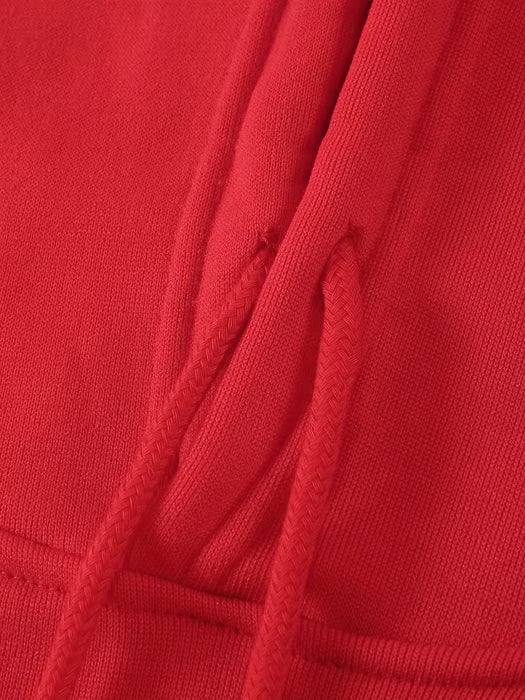 Sudadera casual para hombre con estampado de letras moderno y capucha con cordón