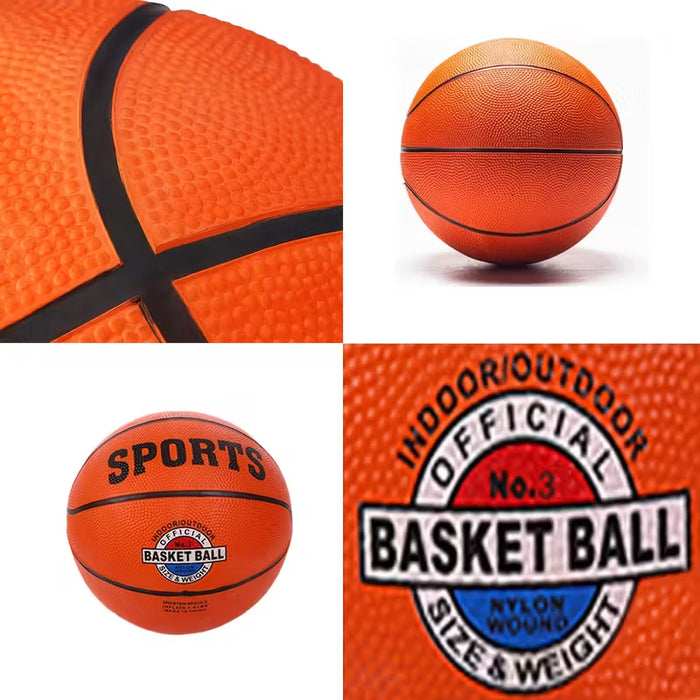 1 balón de baloncesto de goma duradera y de alta recuperación con textura