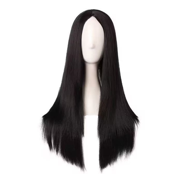 Peluca Negra Larga y Lisa para Mujeres de 24inch