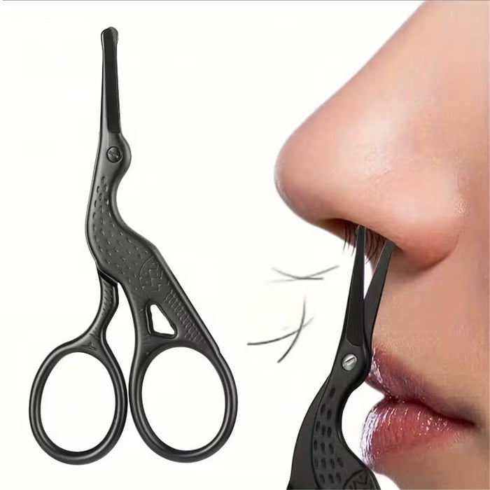 1pc Tijera Profesional en Forma de Grulla - Punta Redonda Segura para Cejas y Nariz