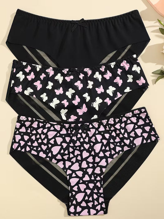 SHEIN 3 piezas de Bragas con Paneles de Encaje para Mujeres