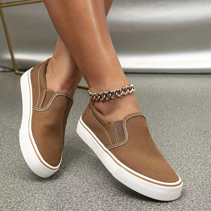 Zapatos de lona holgados tipo slip-on para caminar