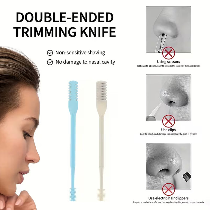 3 piezas Raspador de vello nasal de doble cara