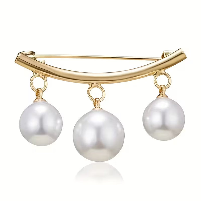 1pc Broche de Moda con Perla Fija para Cuello, Pinza de Seguridad