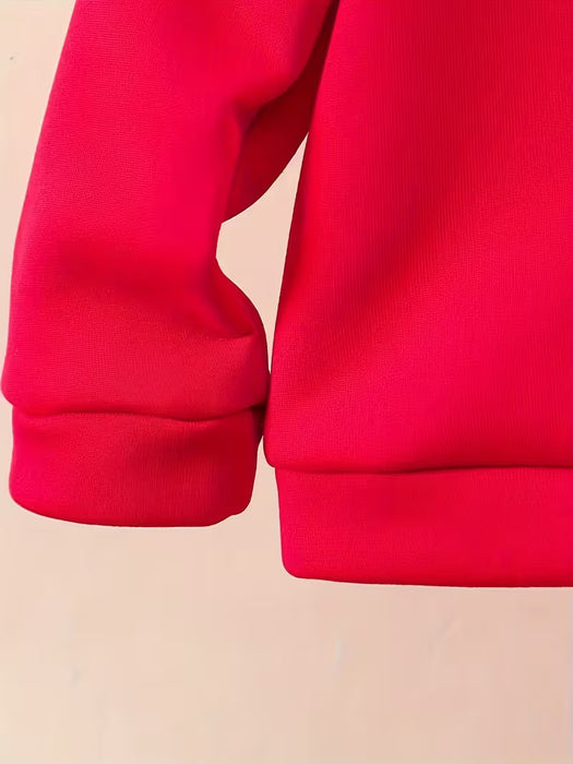 Conjunto 2pcs sudadera con capucha y pantalón estampada de la letra A, para niñas