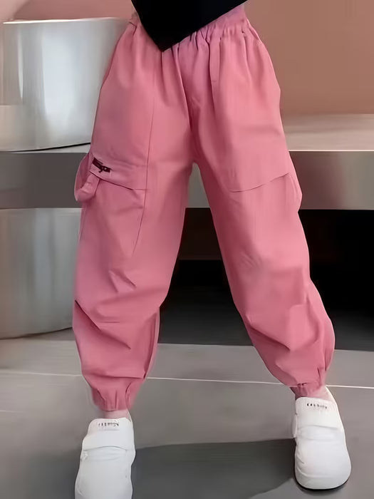 Pantalones Antimosquitos para Niñas,  Casuales de Pierna Ancha con Puños Elásticos
