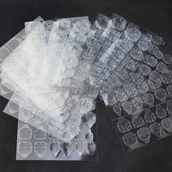 240 pzas Puntas de uñas postizas en gel, puntas postizas para uñas con cinta adhesiva doble cara