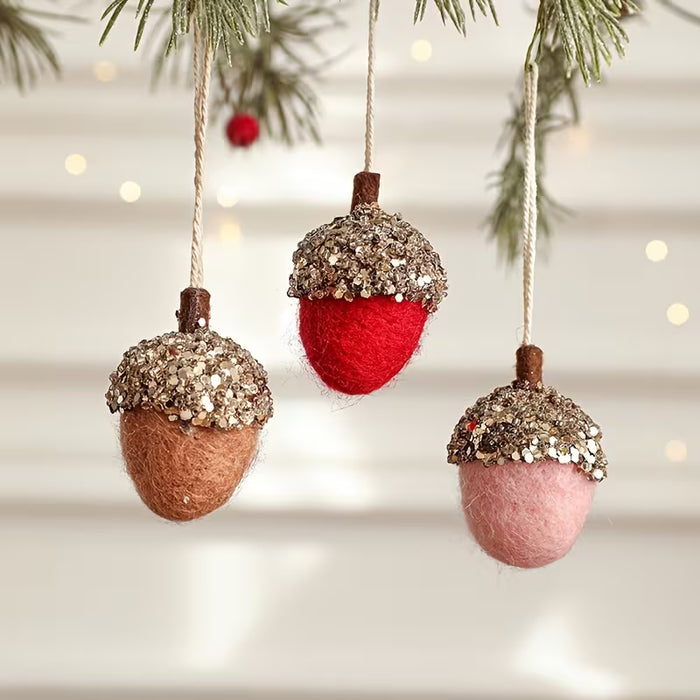 6 Piezas de Adornos Navideños de Bellota colores aleatorios