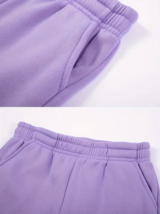 Conjunto de sudadera y pantalón para niñas con estampado de dibujos animados