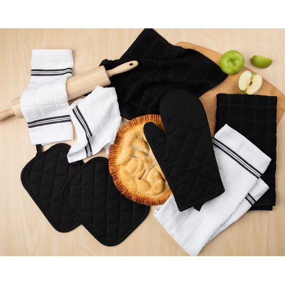 Juego de 8 piezas de Mainstays de algodón: toalla de cocina, paño de cocina