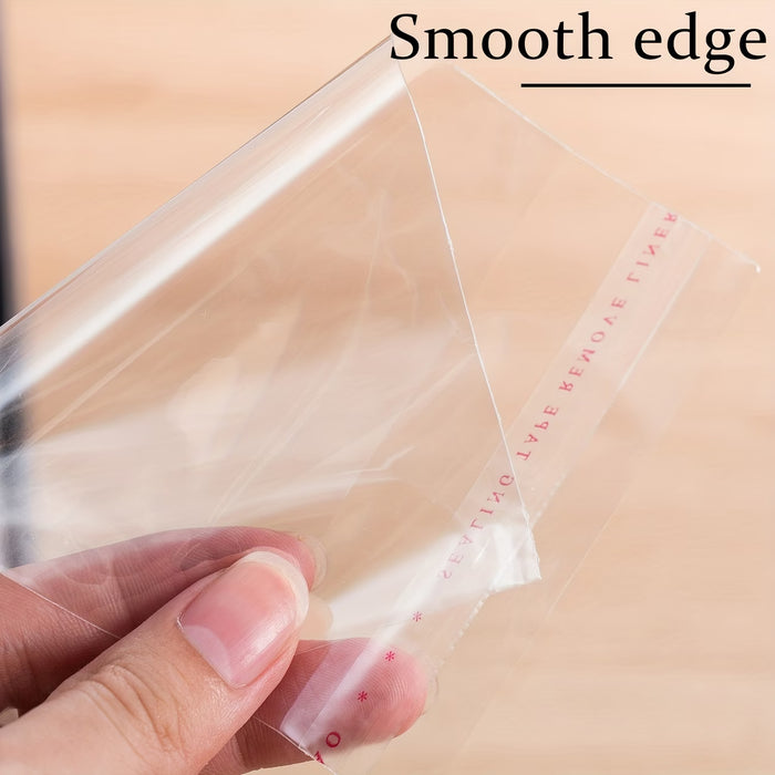 100pcs Bolsas de Celofán de Plástico OPP Transparentes Antipolvo Autoadhesivas 9*17cm