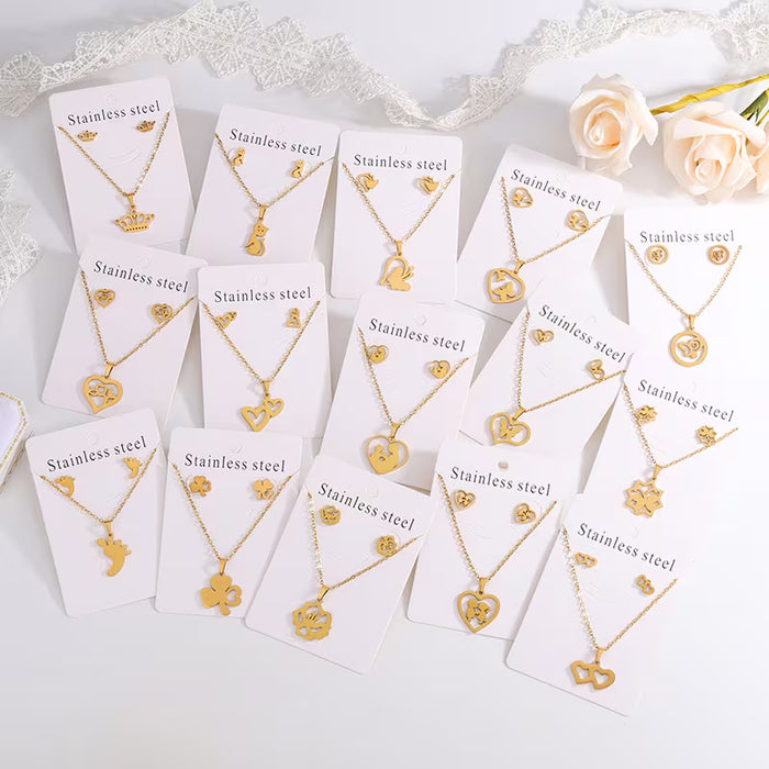 Juego de 10 piezas de collar de moda para mujer y pendientes mixtos