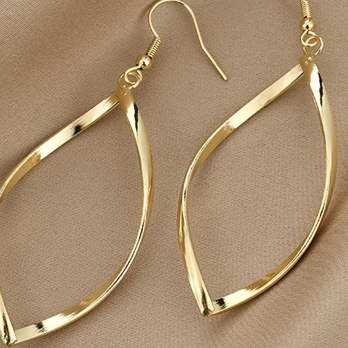 Pendientes colgantes retorcidos elegantes - Diseño hueco grácil, aleación hipoalergénica