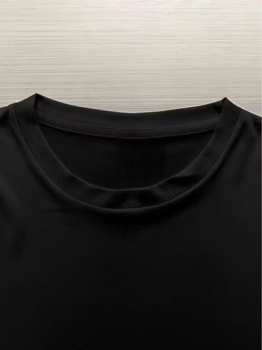 Camiseta de manga corta con cuello redondo casual con estampado de letras 'CA'