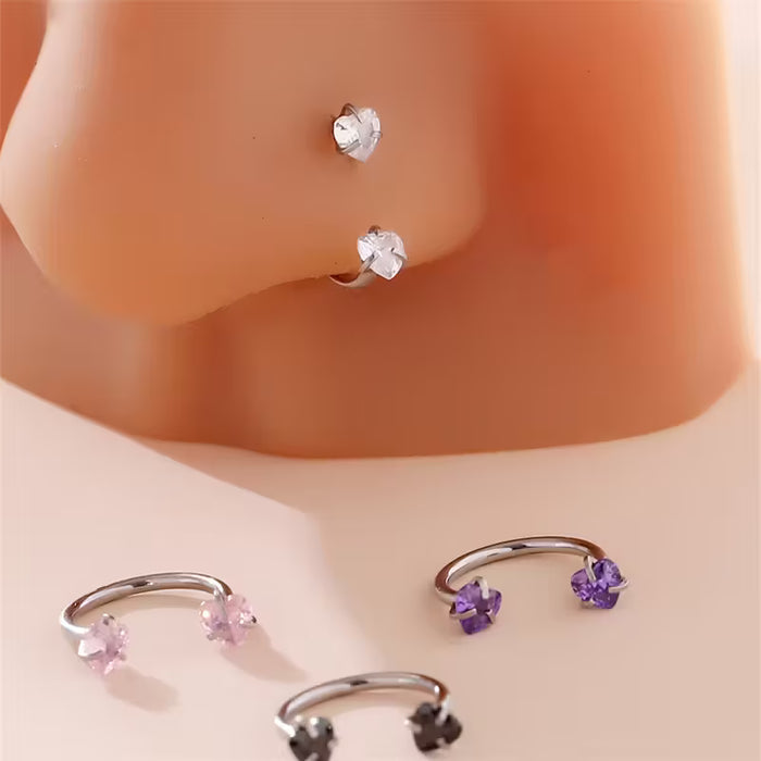 Un Anillo de Nariz de Acero Inoxidable en Forma de C Un Deslumbrante Anillo de Nariz