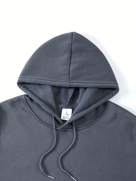 Sudadera informal de manga larga con estampado de letras negras para hombre