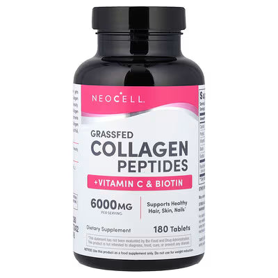 NeoCell, péptidos de colágeno de ganado alimentado con pasto + vitamina C