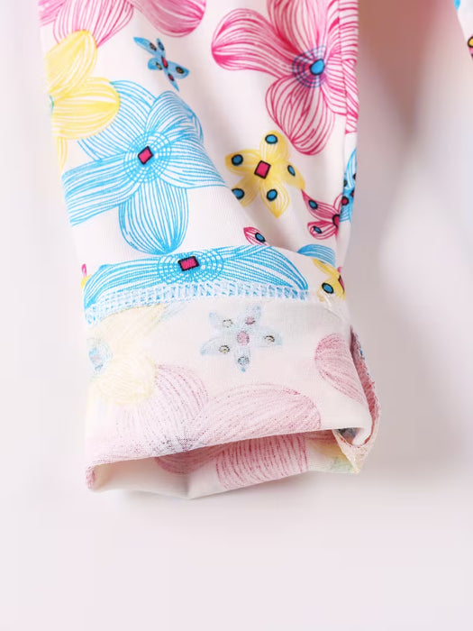 Conjunto de cinco piezas de leggings estampados de nueve puntos para niñas