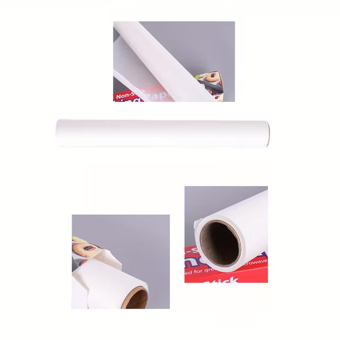 1 Rollo En Caja para Hornear Alimentos Papel de Aceite de Silicona de Doble Cara