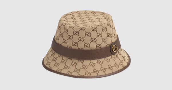 Sombrero de lona GG beige/marron