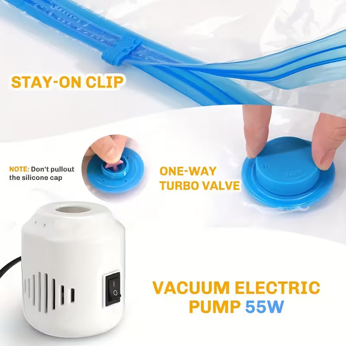10pcs Bolsas de Almacenamiento al Vacío con Bomba Eléctrica de Viaje