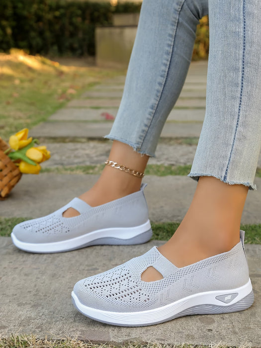 Zapatillas Deportivas Informales para Mujer - Tela Suave, Zapatos de Caminar Transpirables con Recortes