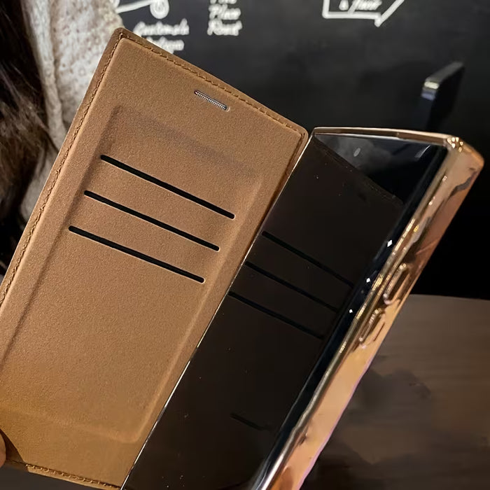 Funda magnética transparente para teléfono móvil con tapa abatible de piel sintética para Samsung S22 Ultra
