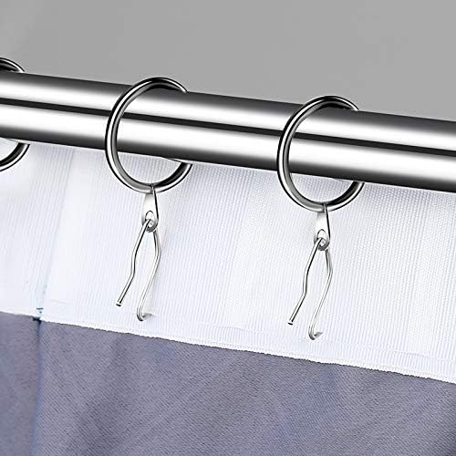 58 ganchos de metal para cortinas, Nydotd - Ganchos de níquel chapados en acero inoxidable plateado - Quierox - Tienda Online