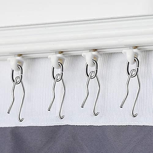 58 ganchos de metal para cortinas, Nydotd - Ganchos de níquel chapados en acero inoxidable plateado - Quierox - Tienda Online