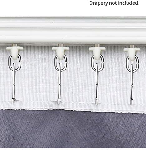 58 ganchos de metal para cortinas, Nydotd - Ganchos de níquel chapados en acero inoxidable plateado - Quierox - Tienda Online