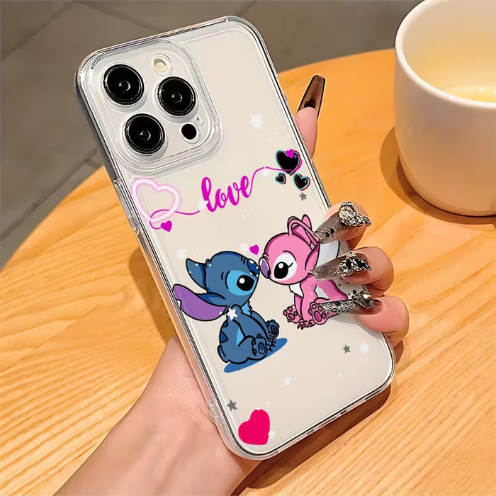 Funda para Teléfono Adorable Funda de Teléfono de Pareja de Stitch compatible con iPhone 12 Pro