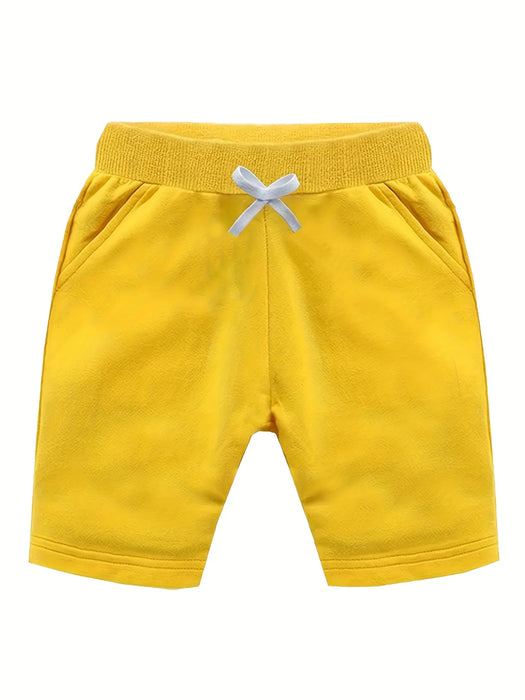 Un conjunto de dos shorts de verano para adolescentes, shorts unisex casuales de color solido