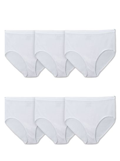 Fruit Of The Loom Braguitas de algodón para mujer, tallas grandes, paquete de 6 (6DBRW2P)