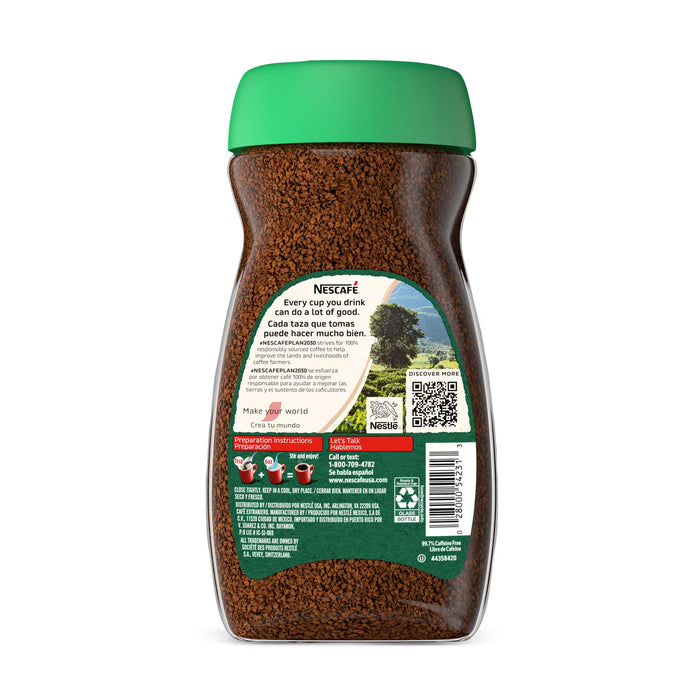 Café descafeinado tostado oscuro NESCAFÉ CLÁSICO, café instantáneo, 7 oz