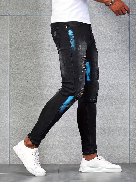 Shein Pantalones ajustados de mezclilla sintética para hombre