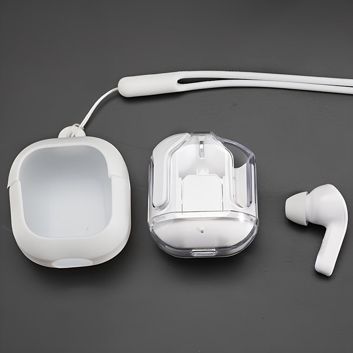 Auriculares Inalámbricos con Luz Ambiental Transparente Estéreo Inalámbrico Real con Control Táctil