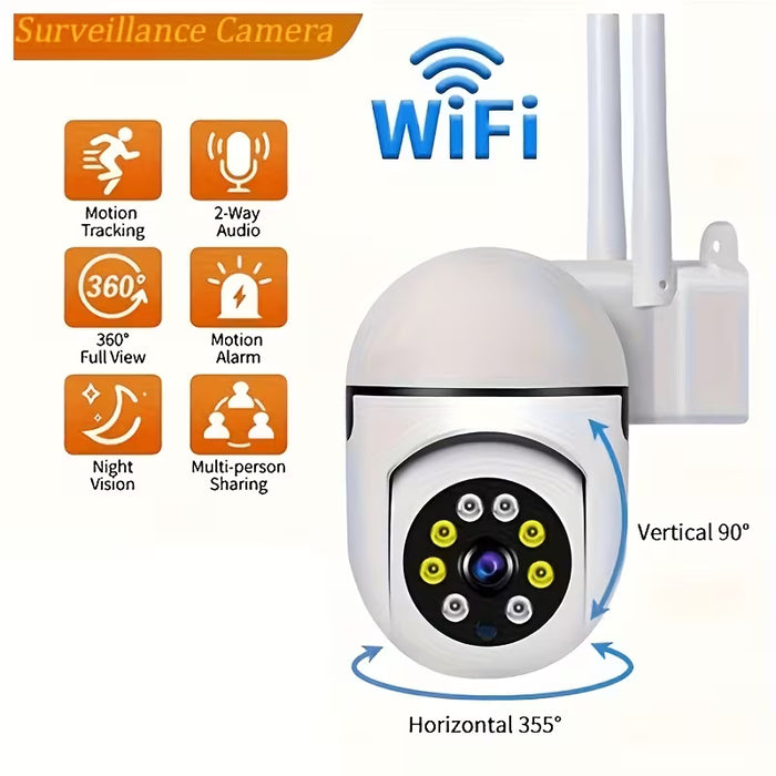 2 Camaras Inteligentes con Bola, Visión 360° Día y Noche, Detección de Movimiento