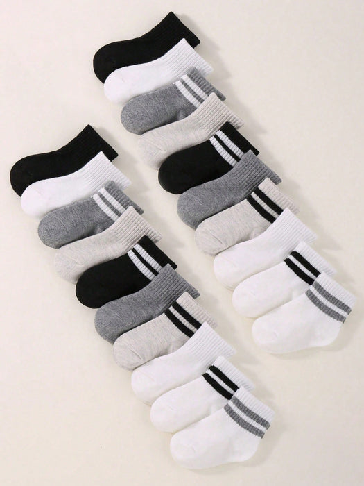 5 pares de calcetines deportivos elásticos a rayas para bebé, estilo aleatorio