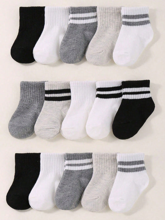 5 pares de calcetines deportivos elásticos a rayas para bebé, estilo aleatorio