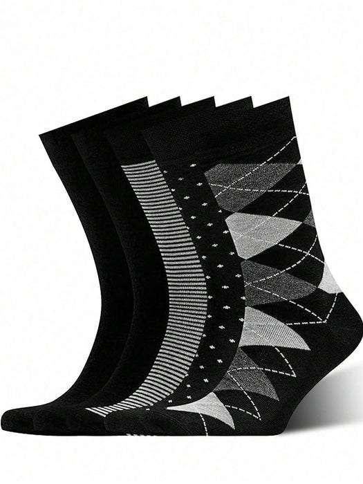 SHEIN 5 pares de calcetines marineros altos de color liso para hombre