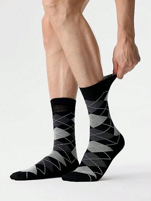 SHEIN 5 pares de calcetines marineros altos de color liso para hombre