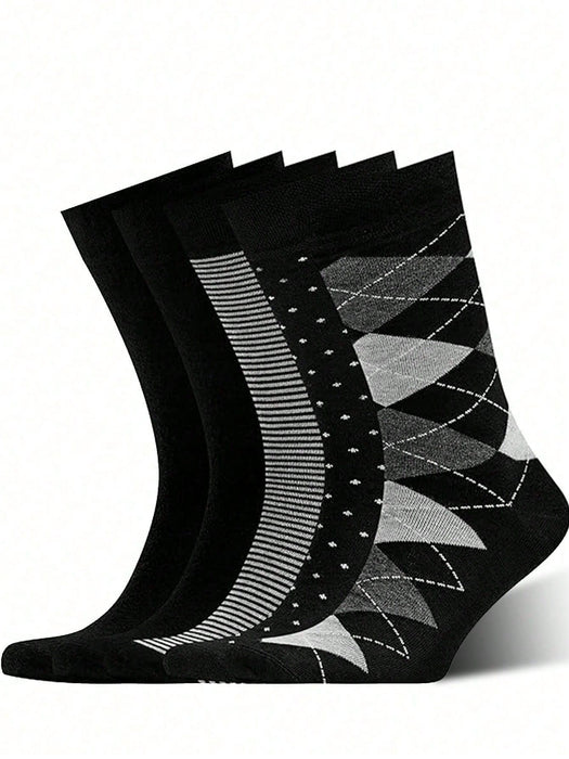 SHEIN 5 pares de calcetines marineros altos de color liso para hombre